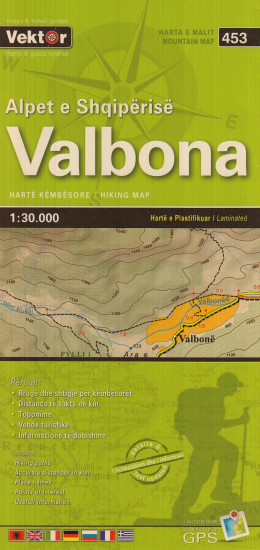 detail Valbona (Albánie) 1:30t turistická mapa VEKTOR