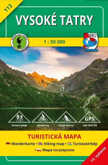 detail Vysoké Tatry 1:50.000 turistická mapa #113 VKÚ