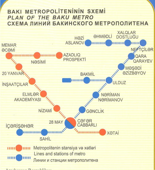 detail Baku (Ázerbajdžán) plán města 1:24.000 BKF